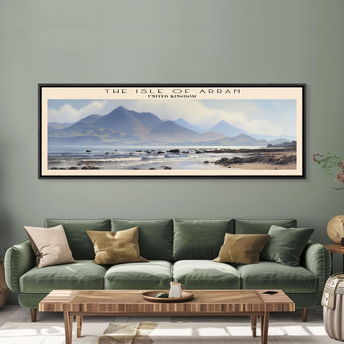 Isle of Arran Scotland Rocky Shore Blue Mountain Coast Travel Poster - Image 4