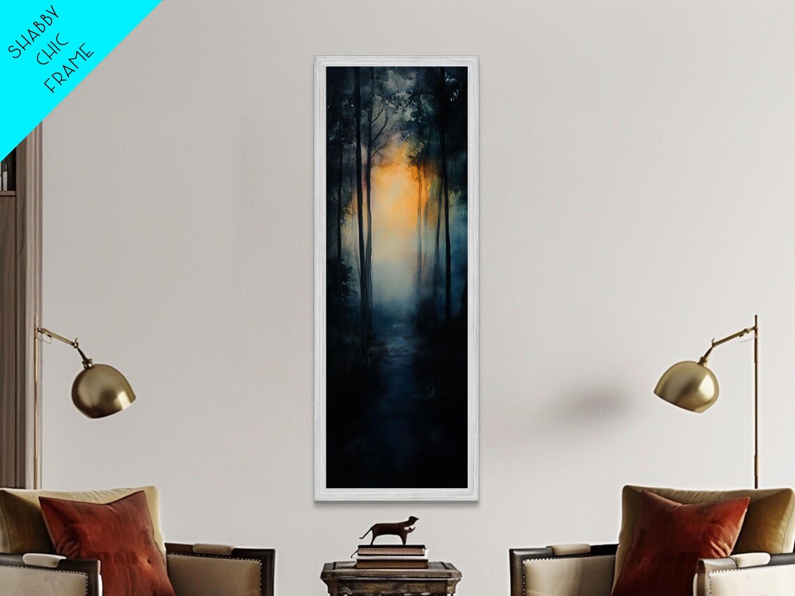 Forest Sunrise Pathway Framed Print Smoky Mountain Art Rustic Decor Bedroom Art Fall Artwork Landscape Painting - Image 6