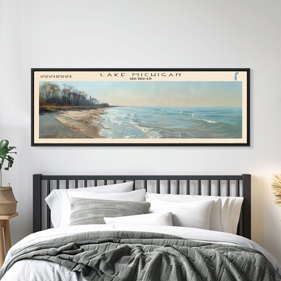 Lake Michigan Travel Poster, Lake House Decor - Image 2