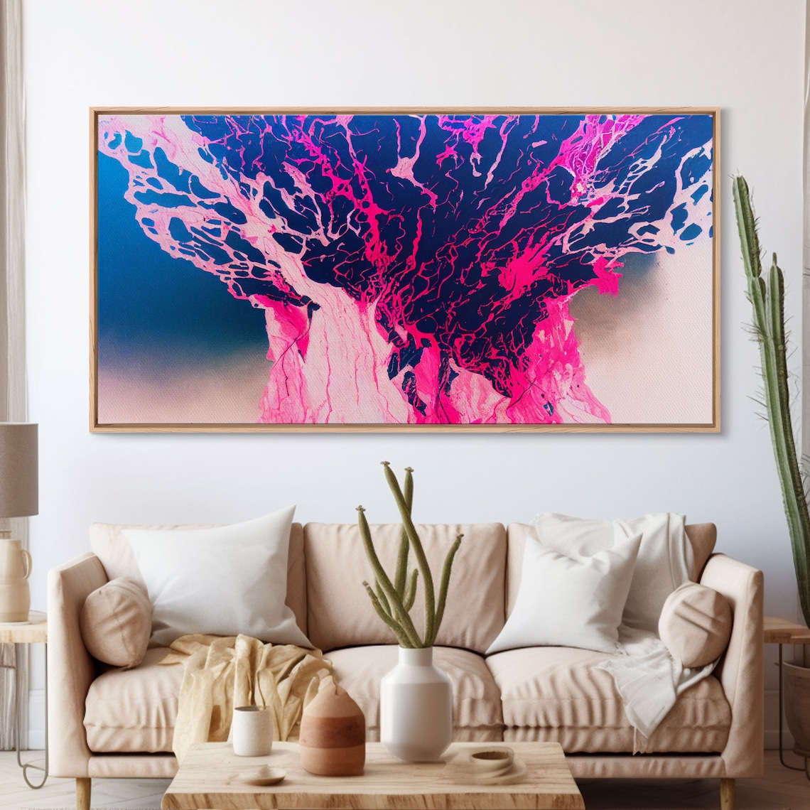 Neon Pink Explosion, Trippy Psychedelic Art - Image 3