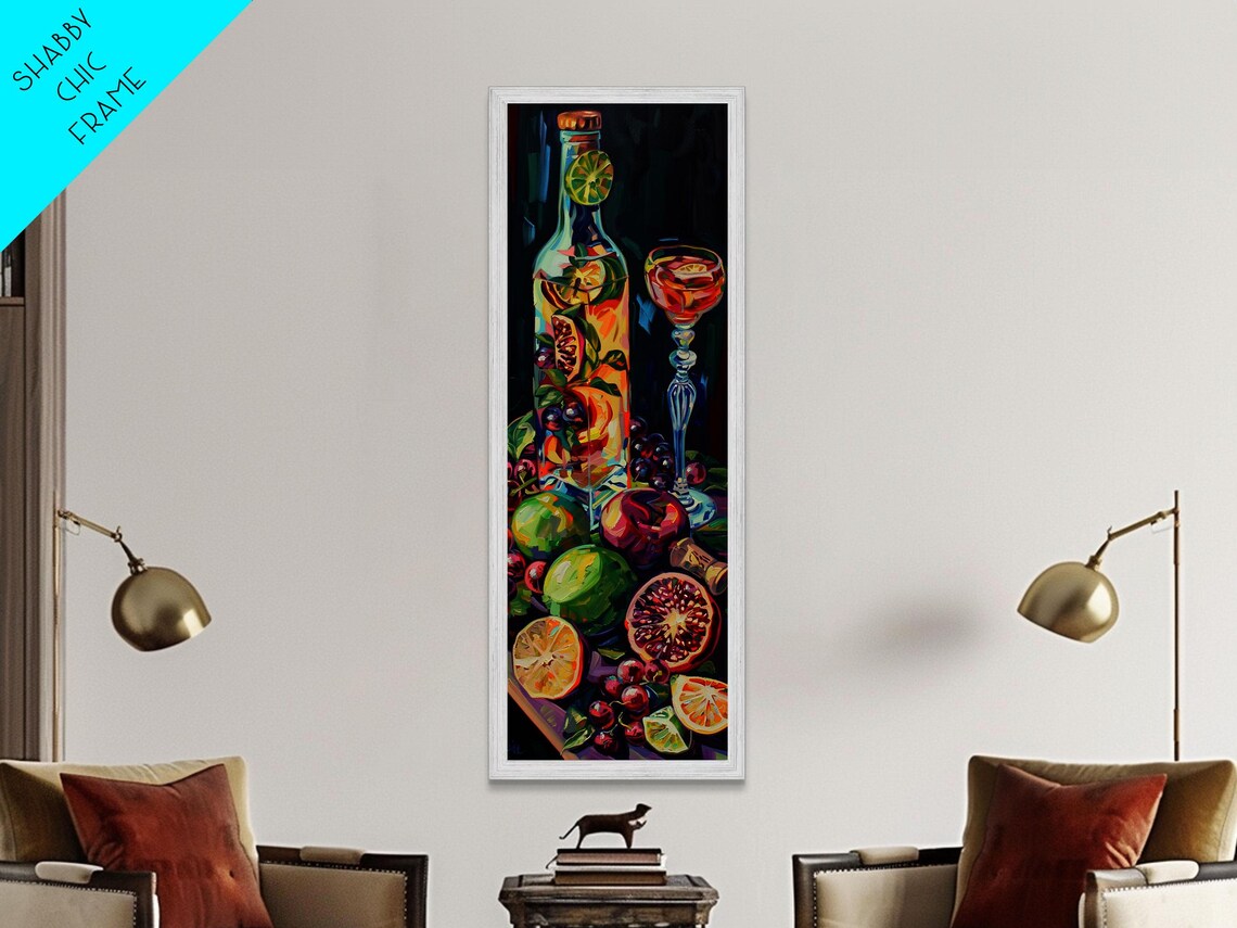 Colorful Cocktail Still Life With Wine Bottle And Fresh Fruit Bar Poster - Image 6