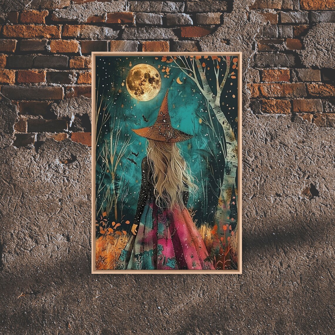 Wild Flower Springtime Witch, Boho Halloween Art - Image 5