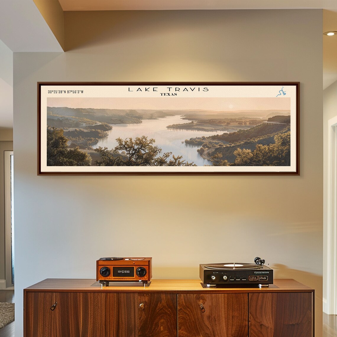 Lake Travis Texas Travel Poster, Lake House Decor