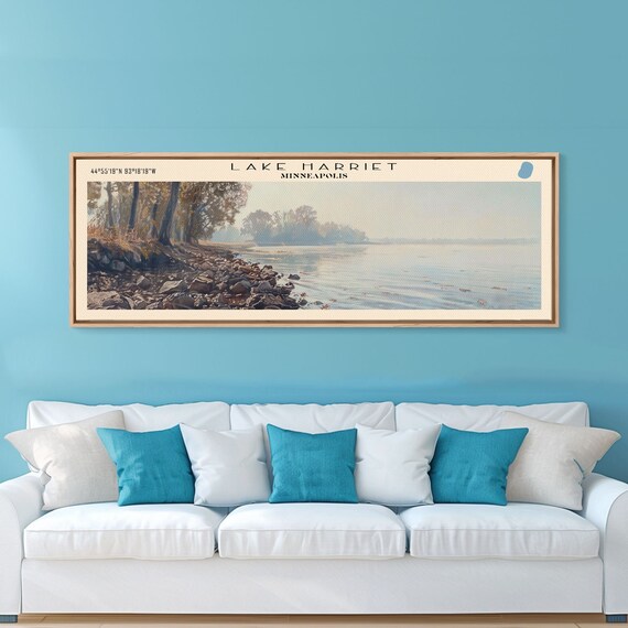 Lake Harriet Minneapolis Travel Poster, Lake House Decor