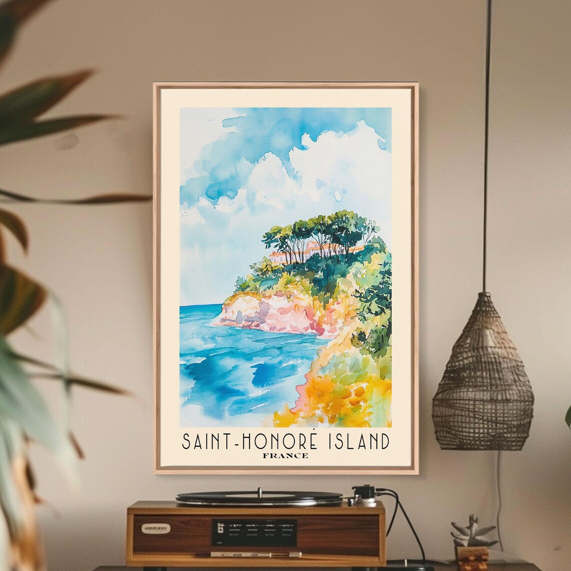 Saint-Honore Island France Colorful Cove Pines Mediterranean Sea Poster - Image 3