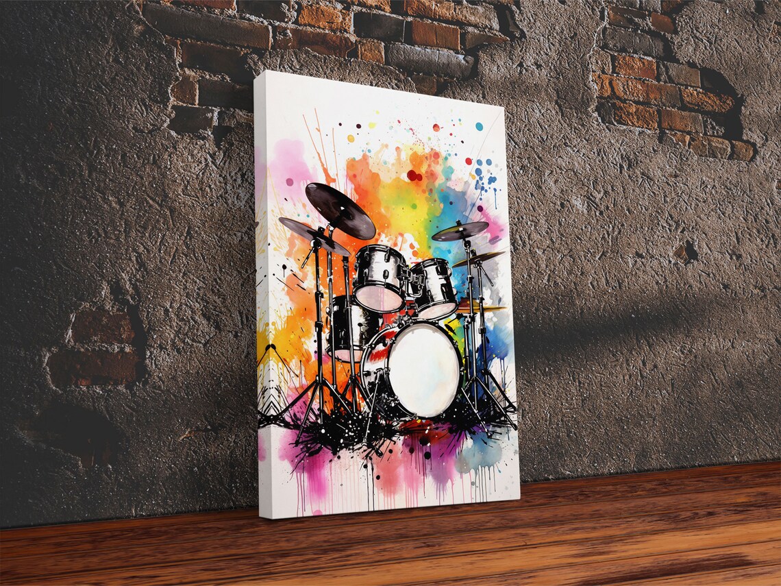 Drum Set Art Print, Music Studio Wall Decor Gift - Image 5