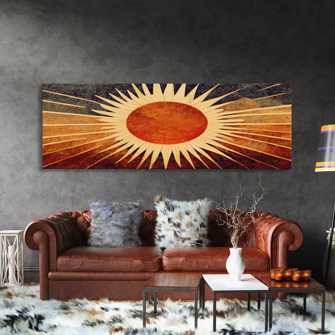 Art Deco Sunburst Wall Art Print, Panoramic Decor - Image 3