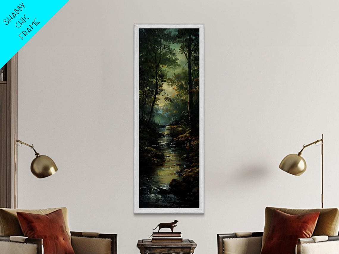 Peaceful Forest Stream Morning Light Dark Woods Water Poster - Image 4