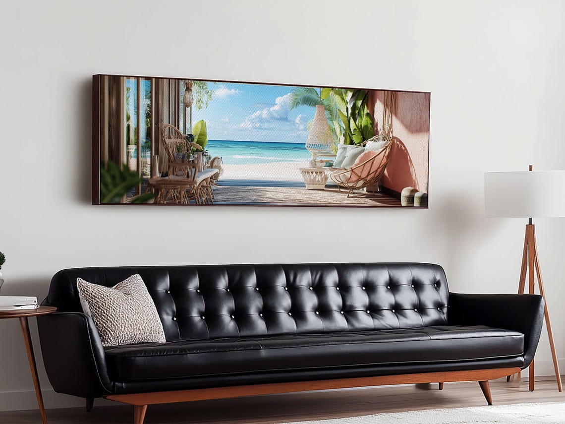 Tropical Beach Patio Hammock Chair Turquoise Ocean Breeze Wall Poster - Image 4