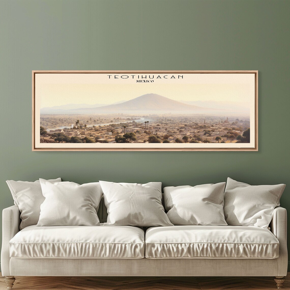 Teotihuacan Mexico Travel Poster, Panoramic Art Print