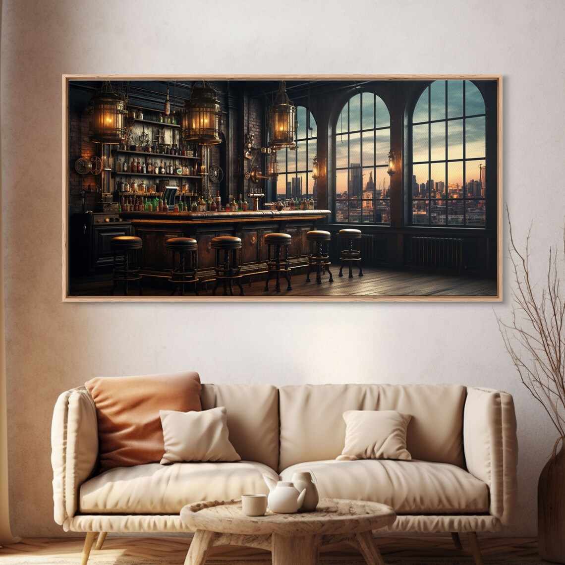 Vintage Bar in Industrial Loft, Fall Art Print - Image 4