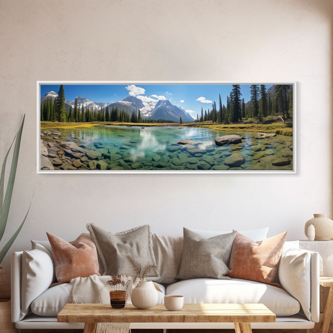 Banff National Park Snowcapped Peaks Turquoise Lake Panoramic Poster - Image 5