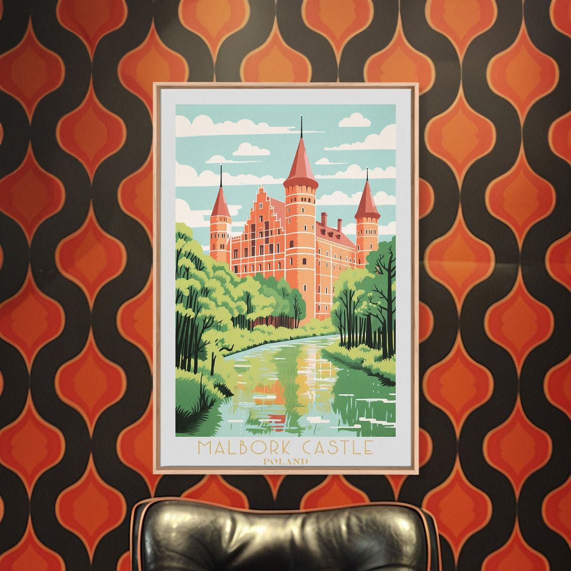 Malbork Castle Poland Gothic Red Brick Castle River Reflection Poster - Image 3