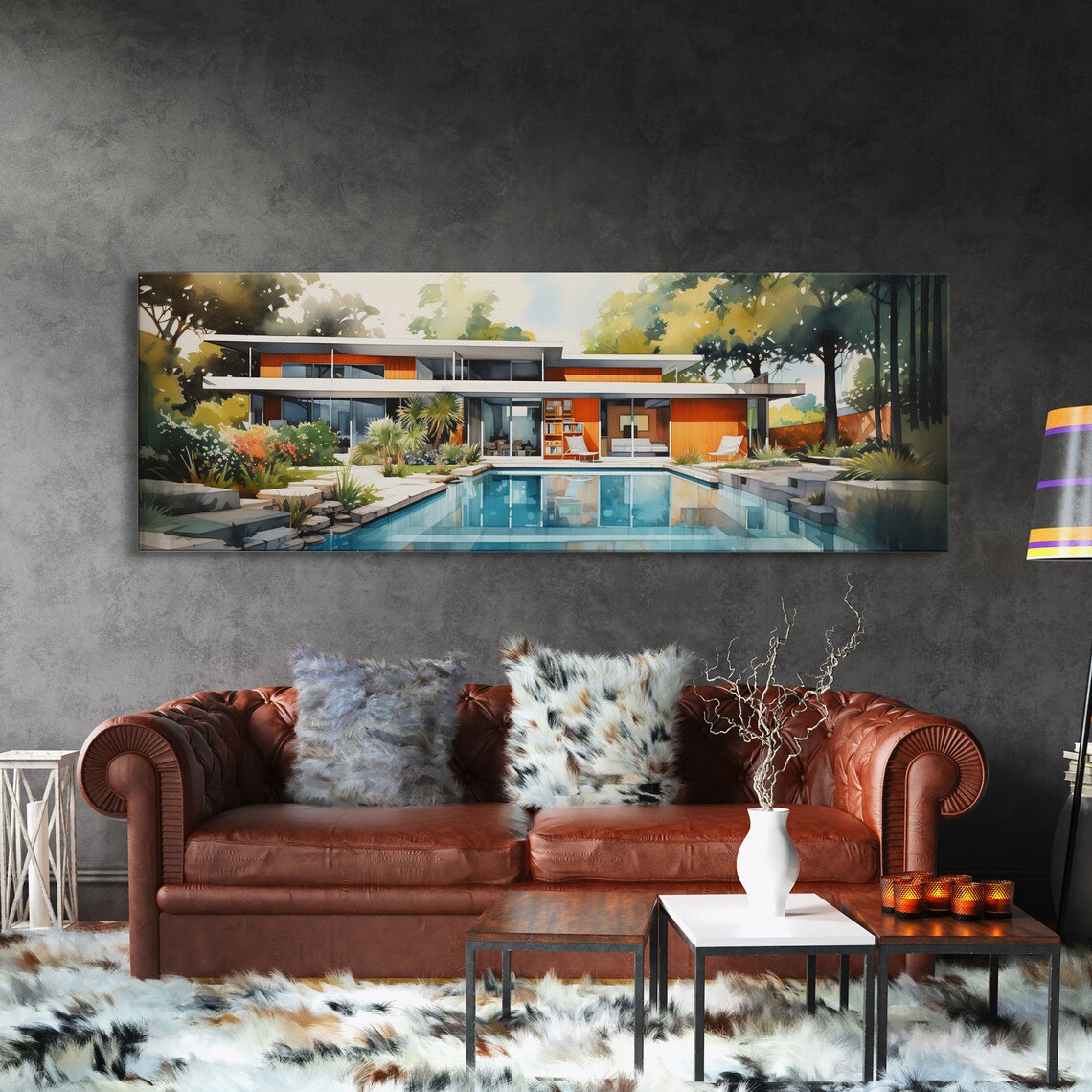 Midcentury Modern Architecture Art Print, Retro MCM - Image 3