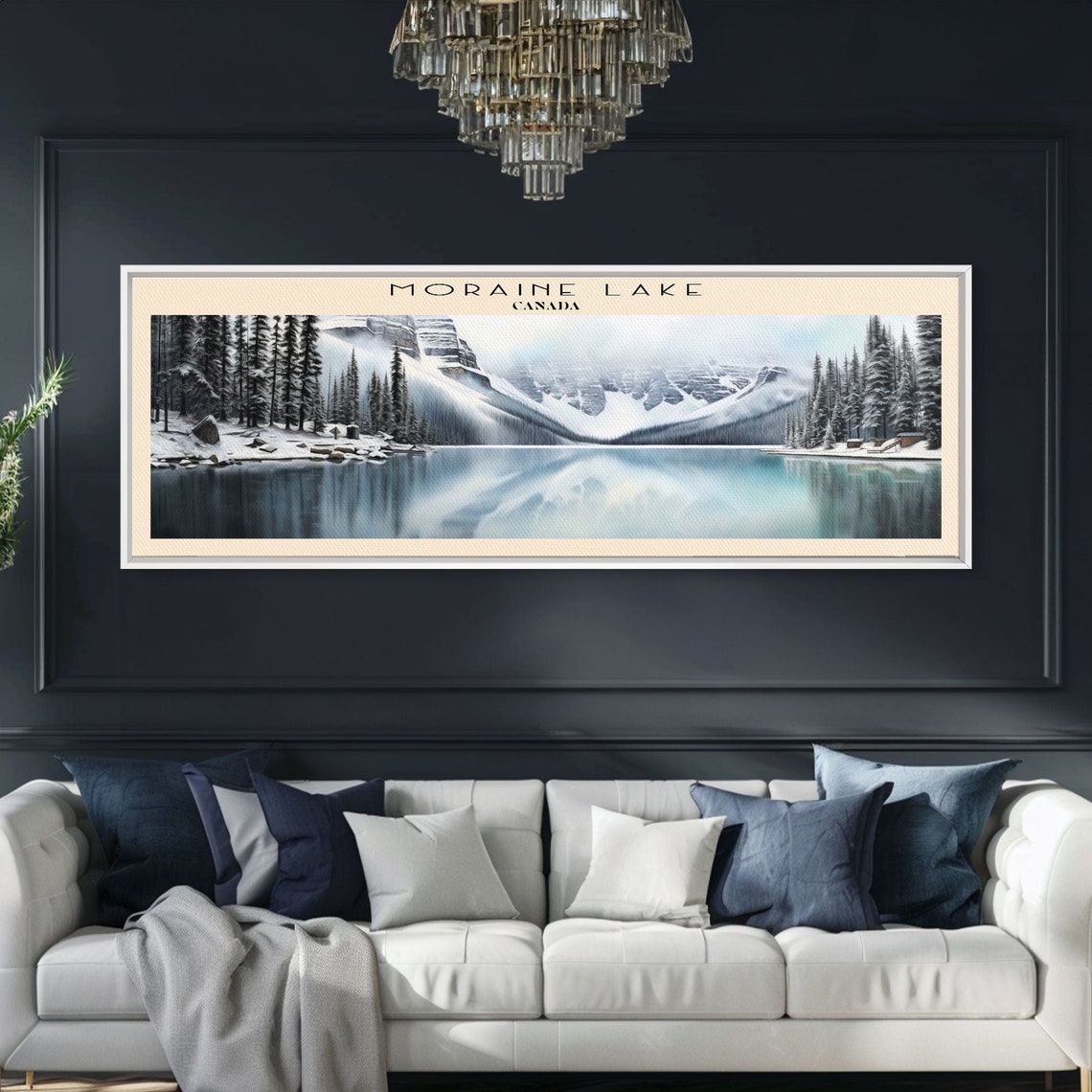 Moraine Lake Canada Winter Snow Peaks Mirror Lake Forest Travel Poster - Image 5
