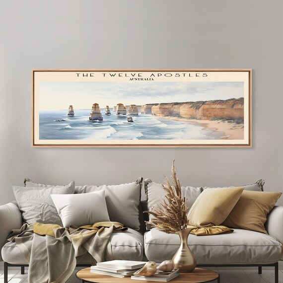 The Twelve Apostles Framed Print Travel Poster Panoramic Wall Art Home Decor Gift For Travel Lover Wall Hanging