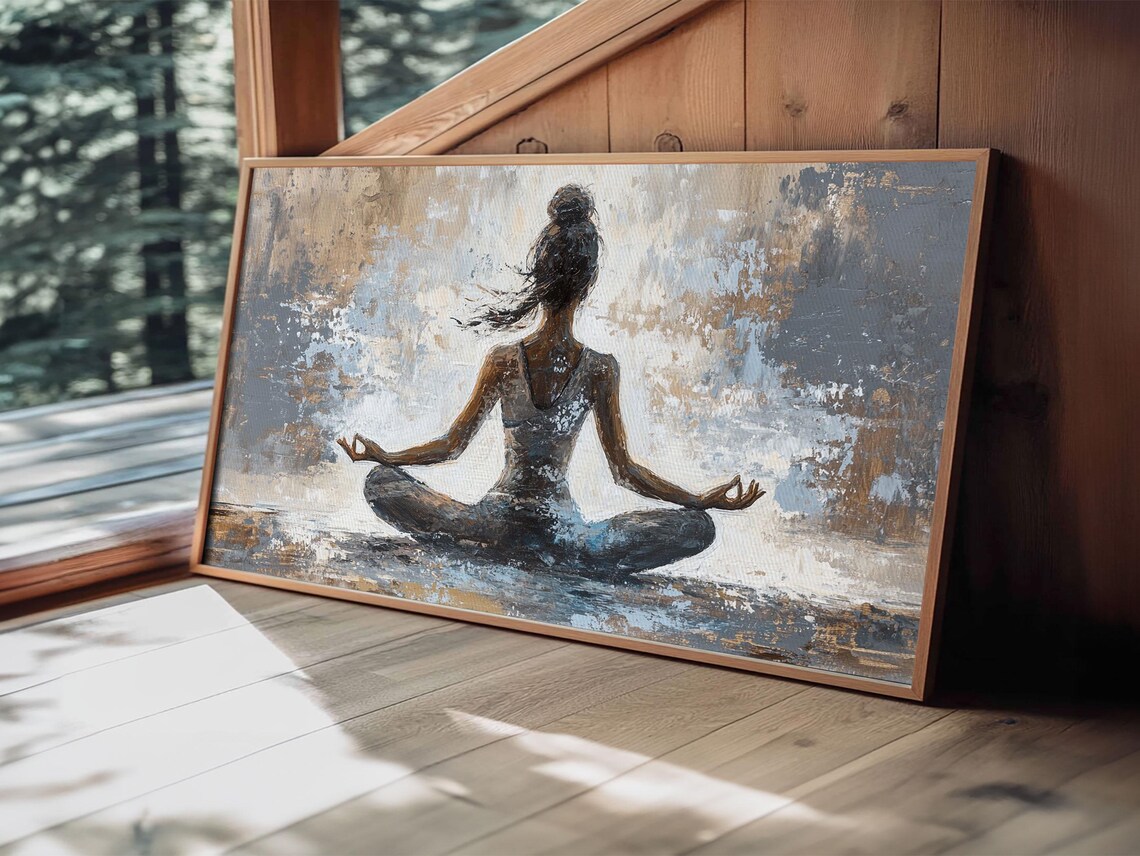 Yoga Pose Zen Meditation Art Print, Neutral Decor - Image 3