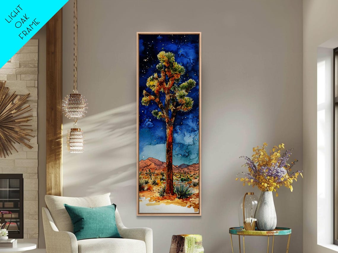 Joshua Tree Starry Night Sky Desert Watercolor California Poster - Image 2