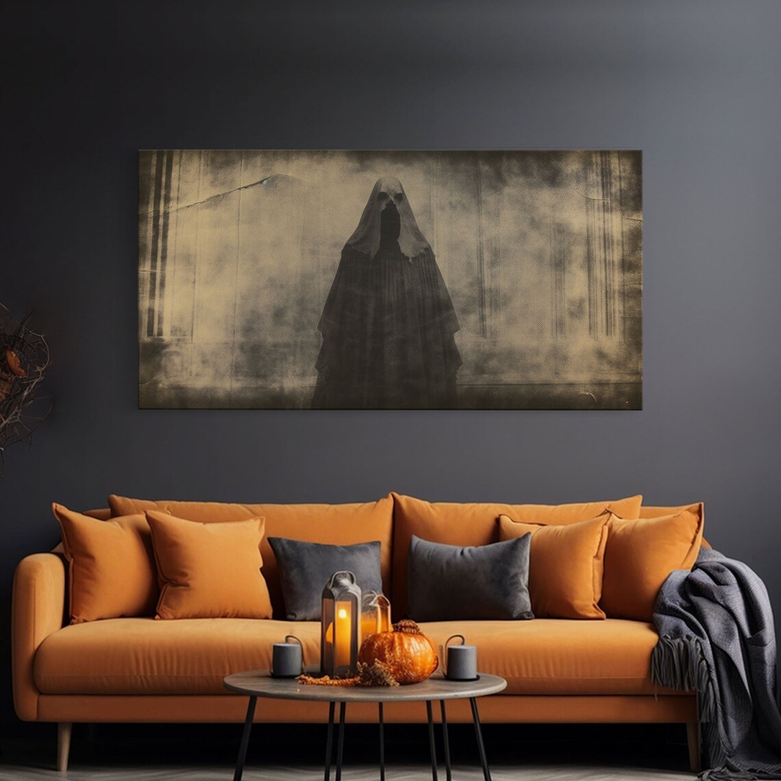 The Apparition Hooded Ghost Misty Vintage Creepy Spooky Halloween Art Poster - Image 3