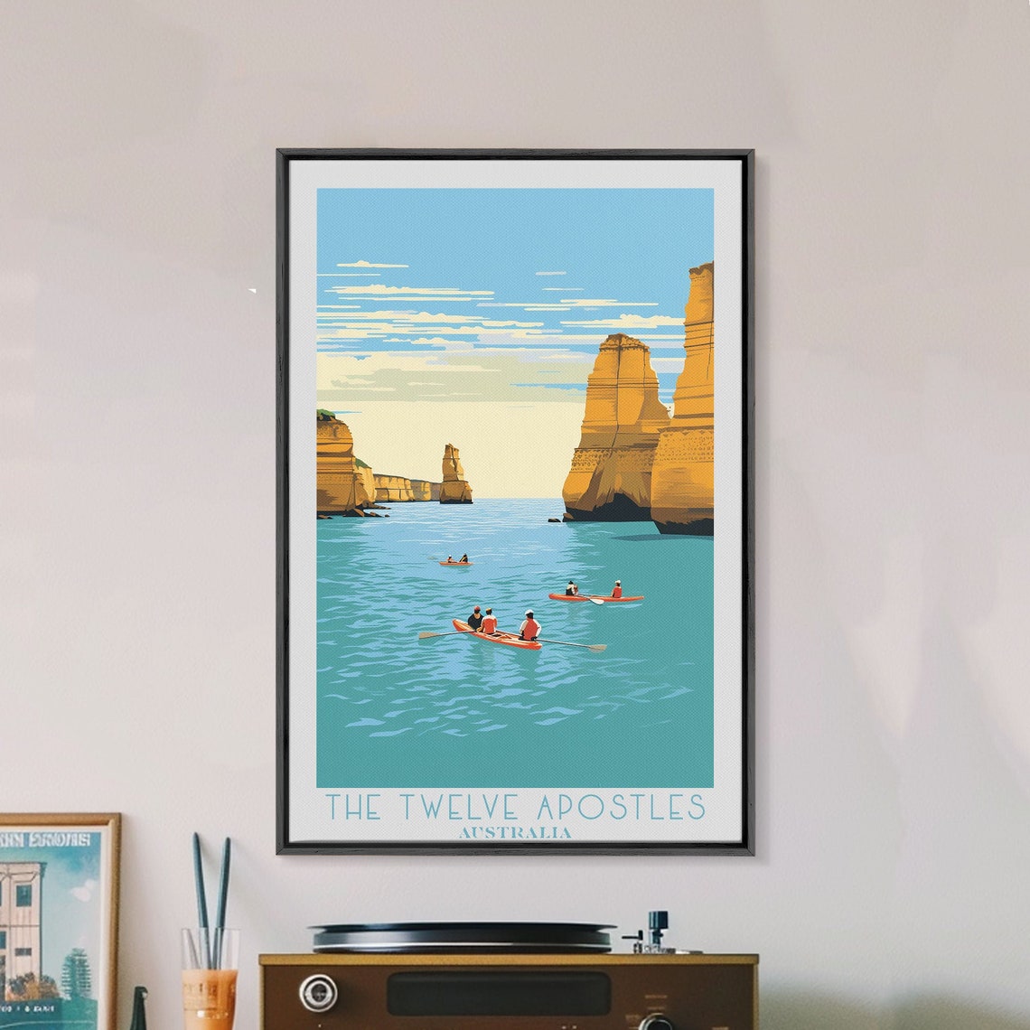 Twelve Apostles Australia Limestone Stacks Kayaks Ocean View Poster - Image 2