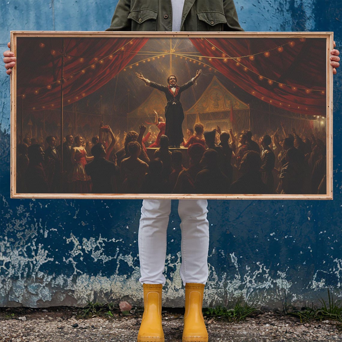 Ringmaster Triumph On Circus Stage Before Cheering Crowd Night Poster - Image 6