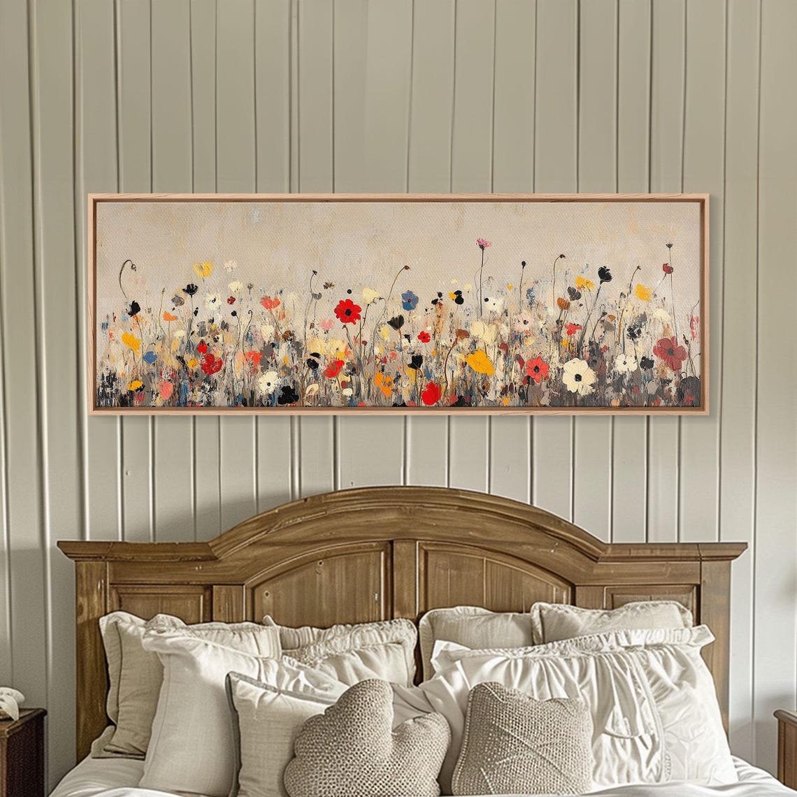 Muted Wildflowers On Cream Background Soft Meadow Floral Poster - Image 4