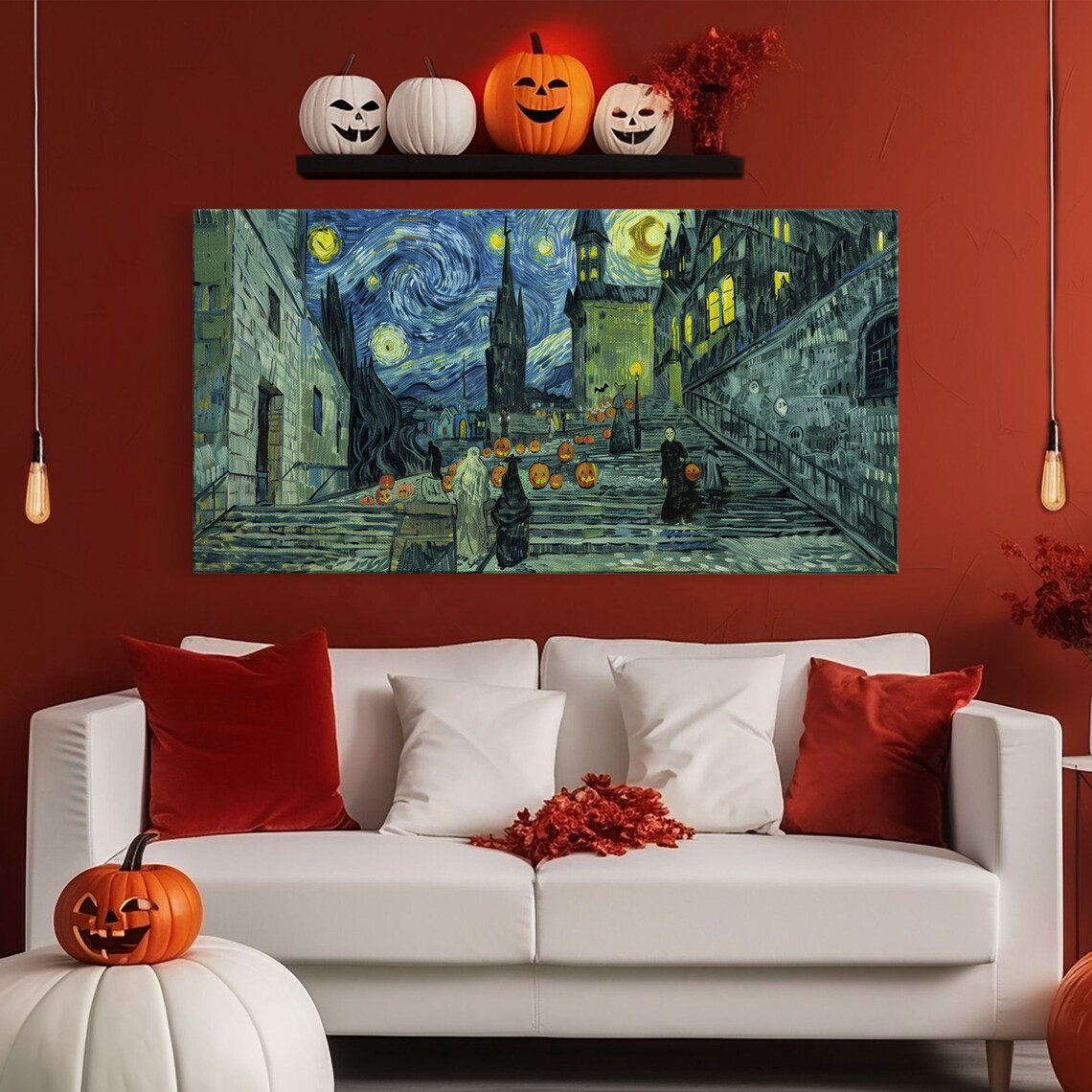 Spooky Gothic Haunted Staircase Art Print
