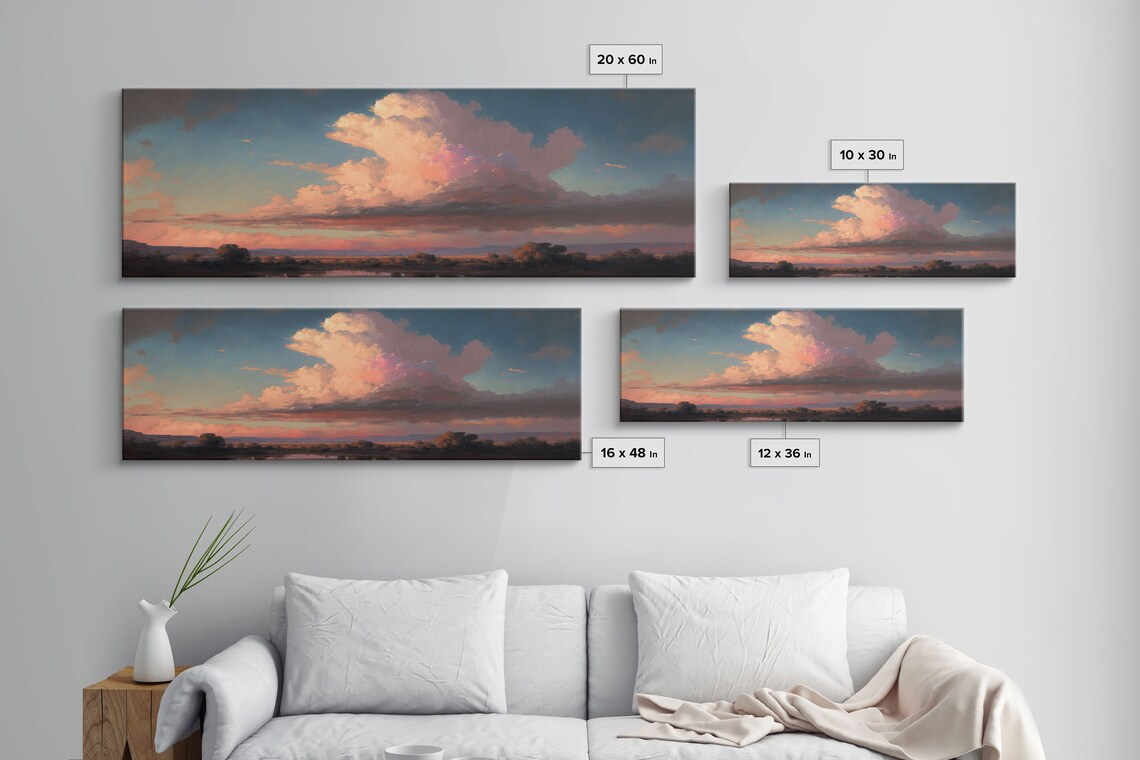 Texas Prairie Sunset Watercolor Landscape Art Print - Image 3