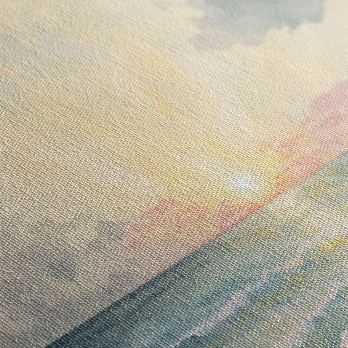 Ocean Sunrise Watercolor Soft Pastel Seascape Calm Horizon Art Poster - Image 2