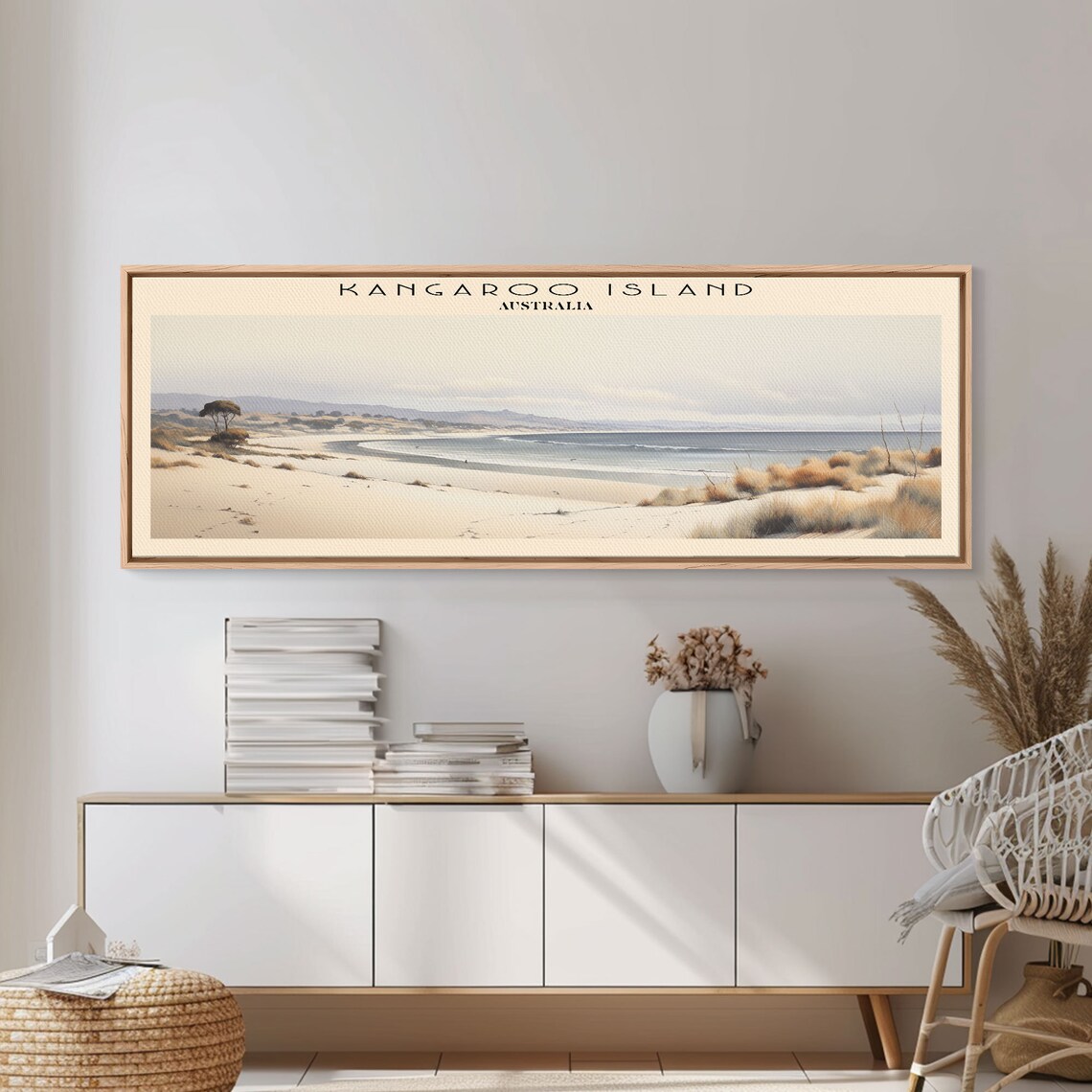 Kangaroo Island Australia Panoramic Beach Dune Watercolor Travel Poster - Image 6