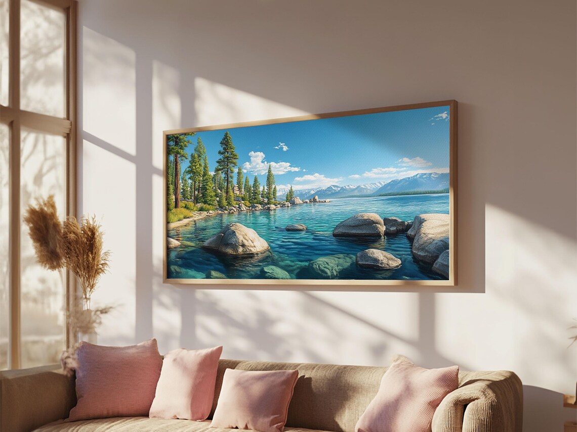 Lake Tahoe Rustic Landscape, Panoramic Art Print - Image 5