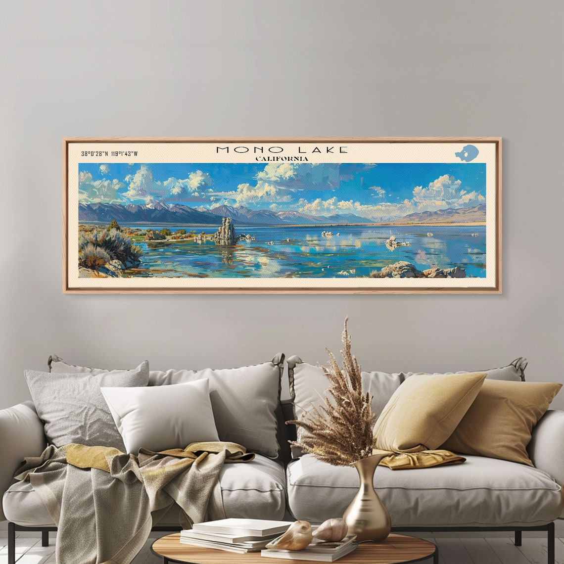 Mono Lake California Dramatic Clouds Tufa Blue Water Mountain Poster - Image 4