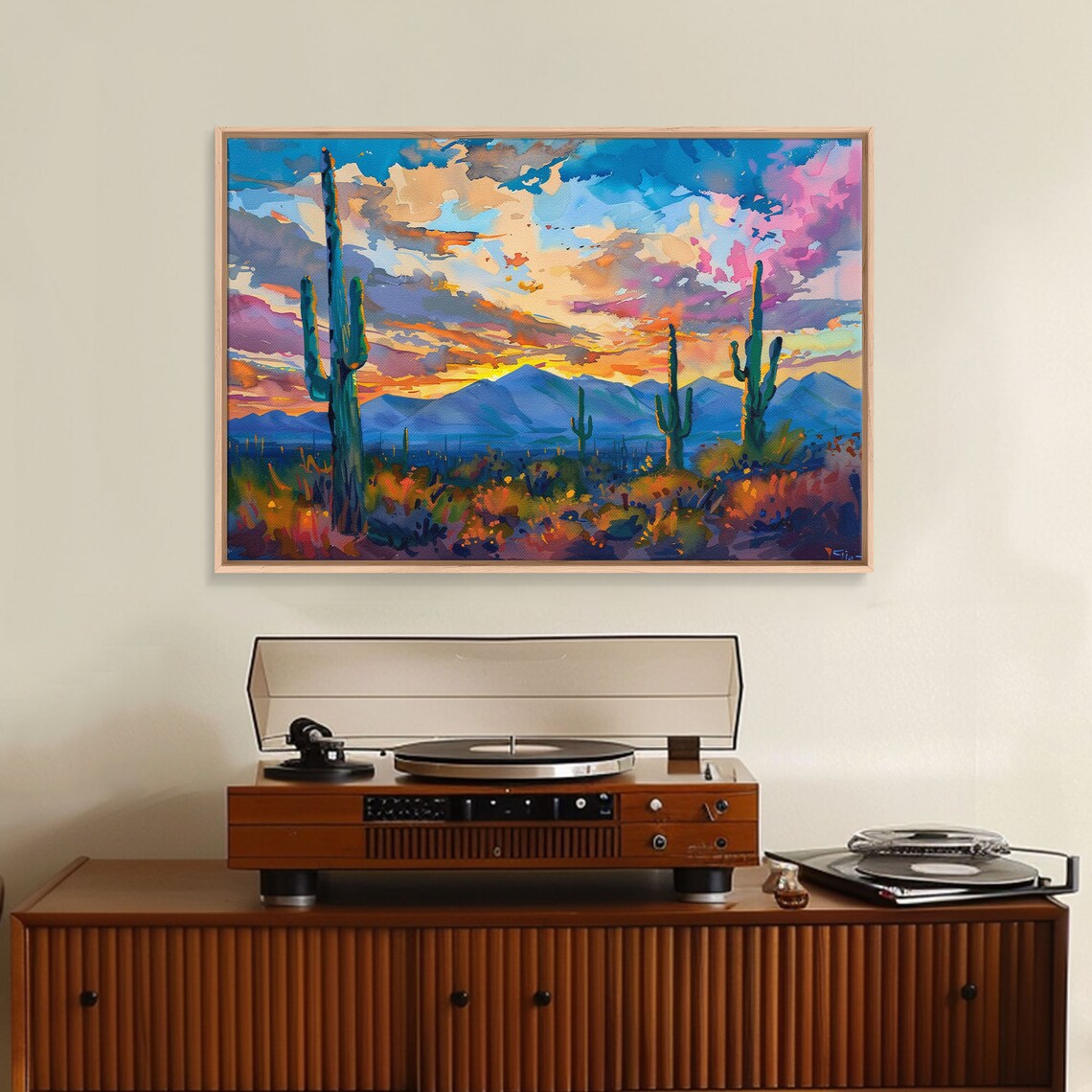 Cactus Sunset Pop Art, Mid-Century Modern Art Print - Image 5
