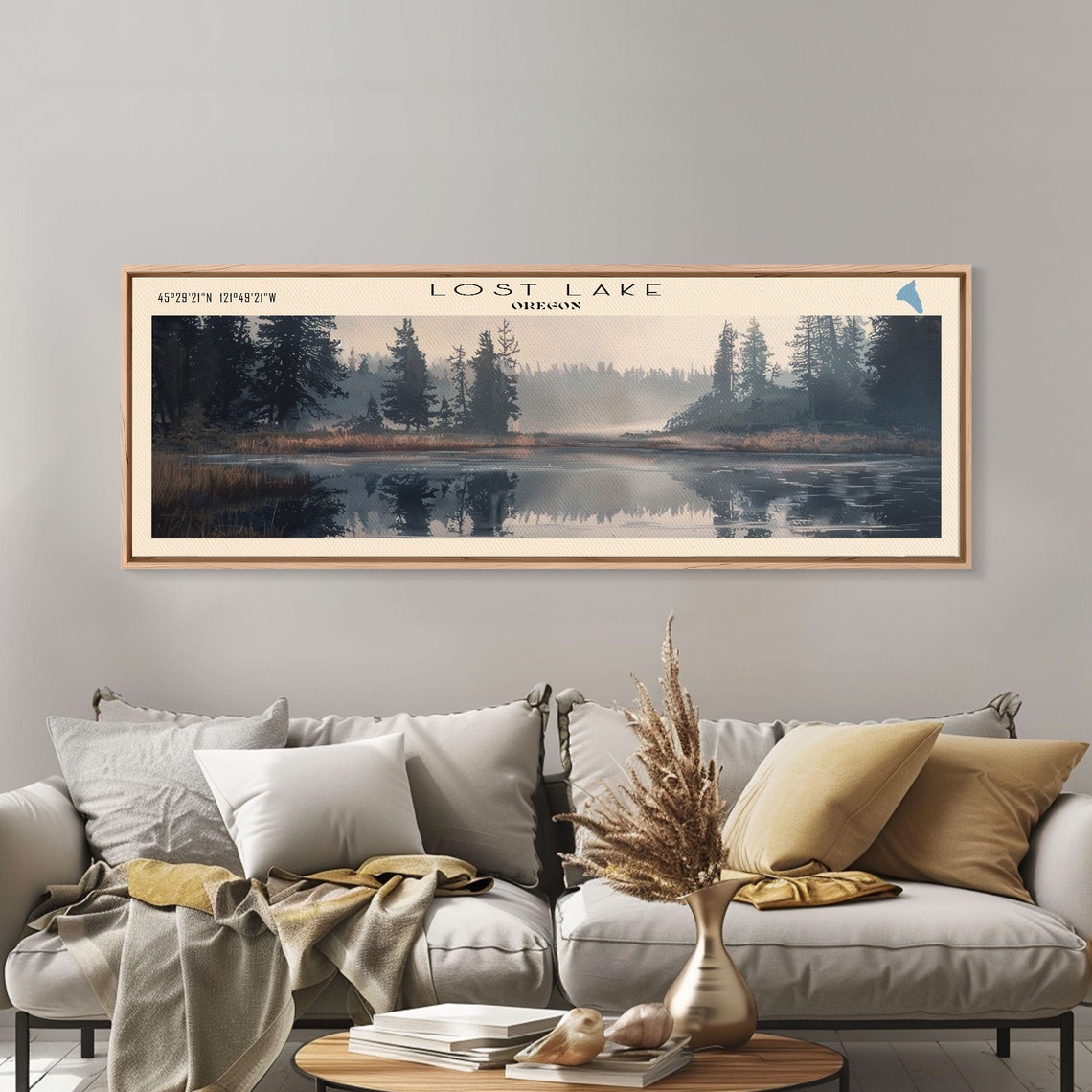 Lost Lake Oregon Dusk Mist Mirror Still Water Dark Pine Forest Poster - Image 4