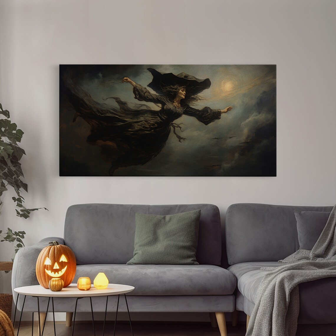 Witch Art Print, Gothic Victorian Halloween Decor - Image 3