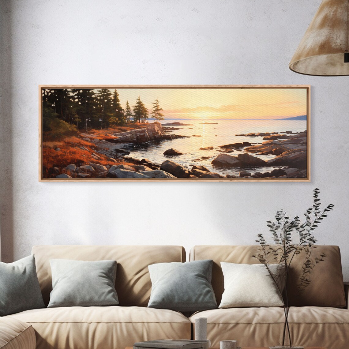 Watercolor Acadia National Park Panorama Art Print - Image 4