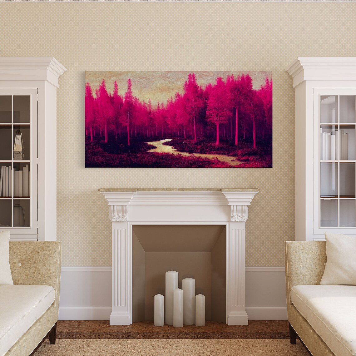 Fuchsia Forest Surreal Abstract Art Print - Image 4