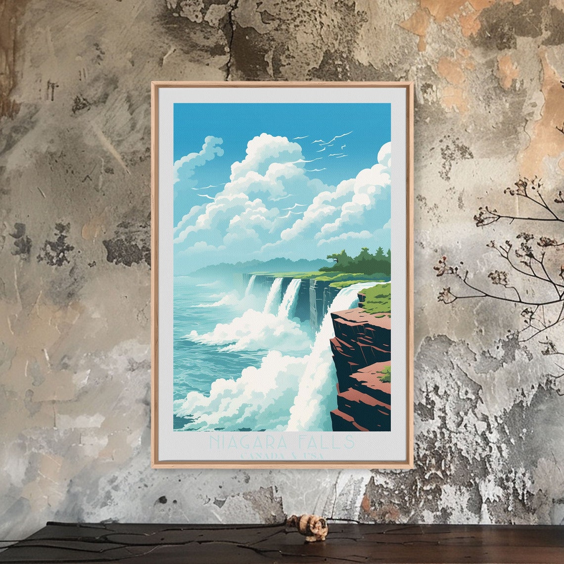 Niagara Falls Canada USA Thundering Cascades Misty Cliffs Poster