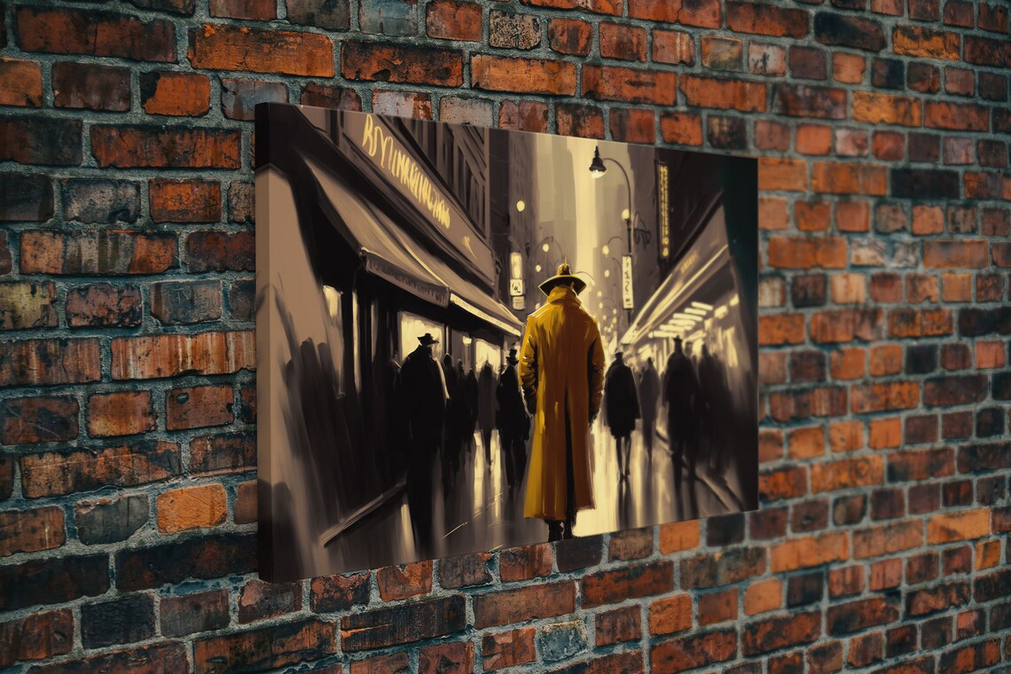 Man In Trench Coat, Noir Watercolor Art Print - Image 5