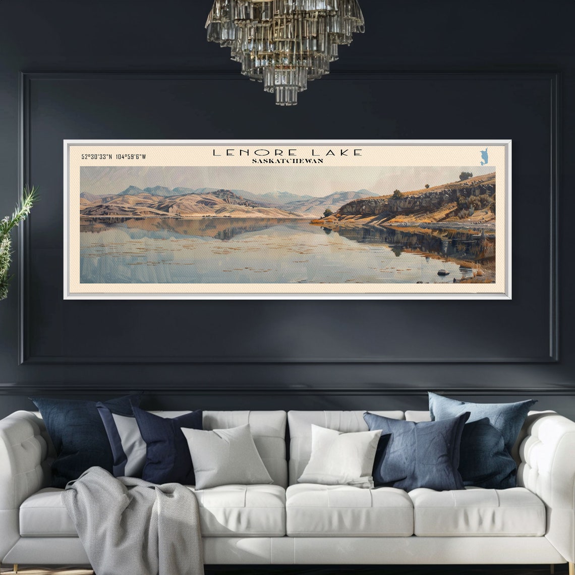 Lenore Lake Saskatchewan Rolling Prairie Hills Mirror Water Poster - Image 4