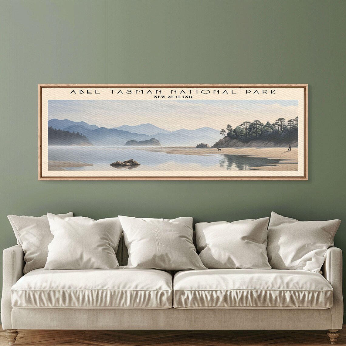 Abel Tasman National Park New Zealand Beach Reflections Panoramic Travel Poster - Image 3
