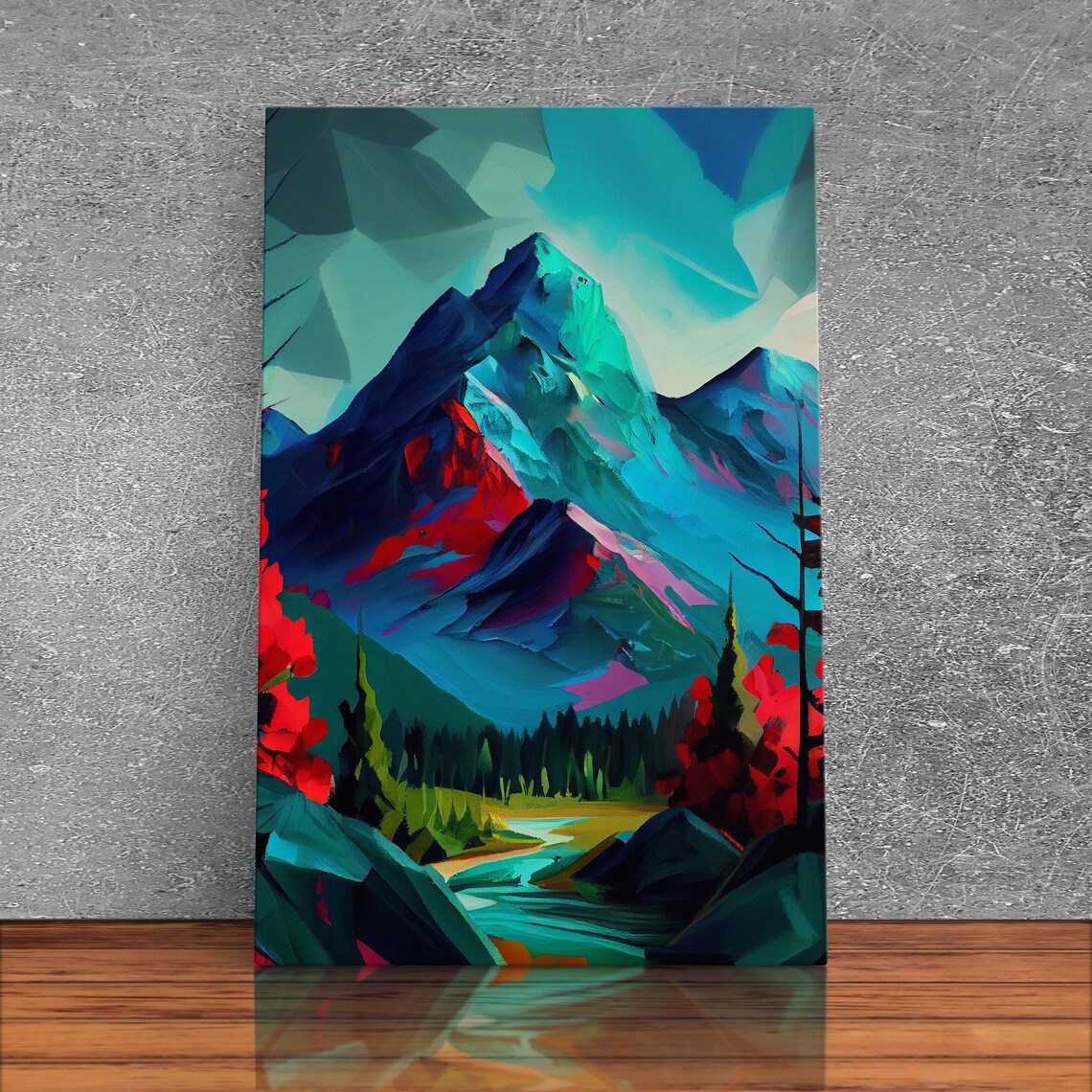 Colorful Mountain Watercolor Art Print, Nature Scene - Image 3