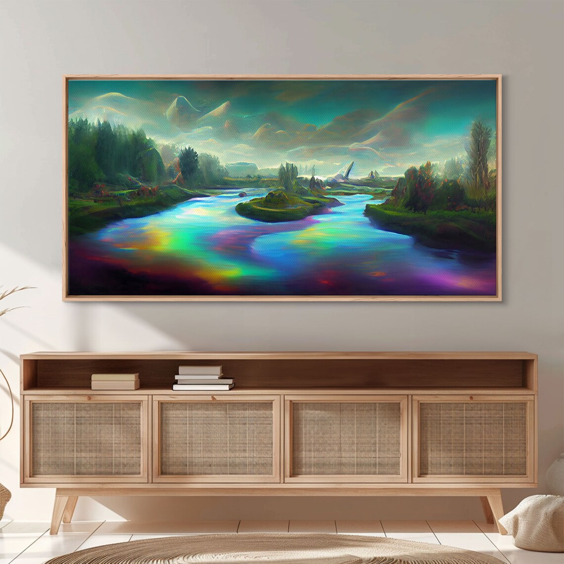 Psychedelic Trippy River Nature Art Print - Image 3