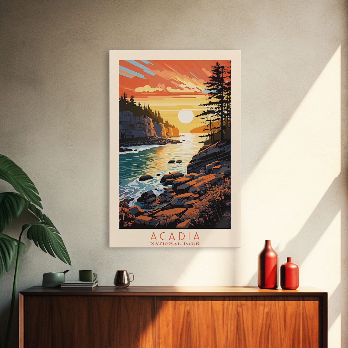Acadia National Park Retro Travel Poster, State Park - Image 4