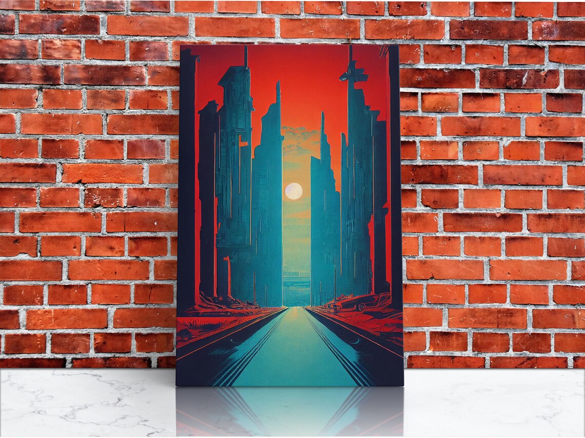 Brutalist Art Deco Dystopian City Travel Poster - Image 4