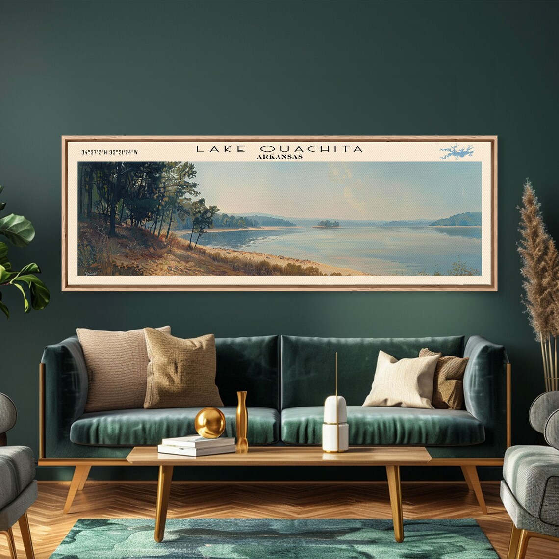 Lake Ouachita Arkansas Travel Poster, Landscape Art Print - Image 5
