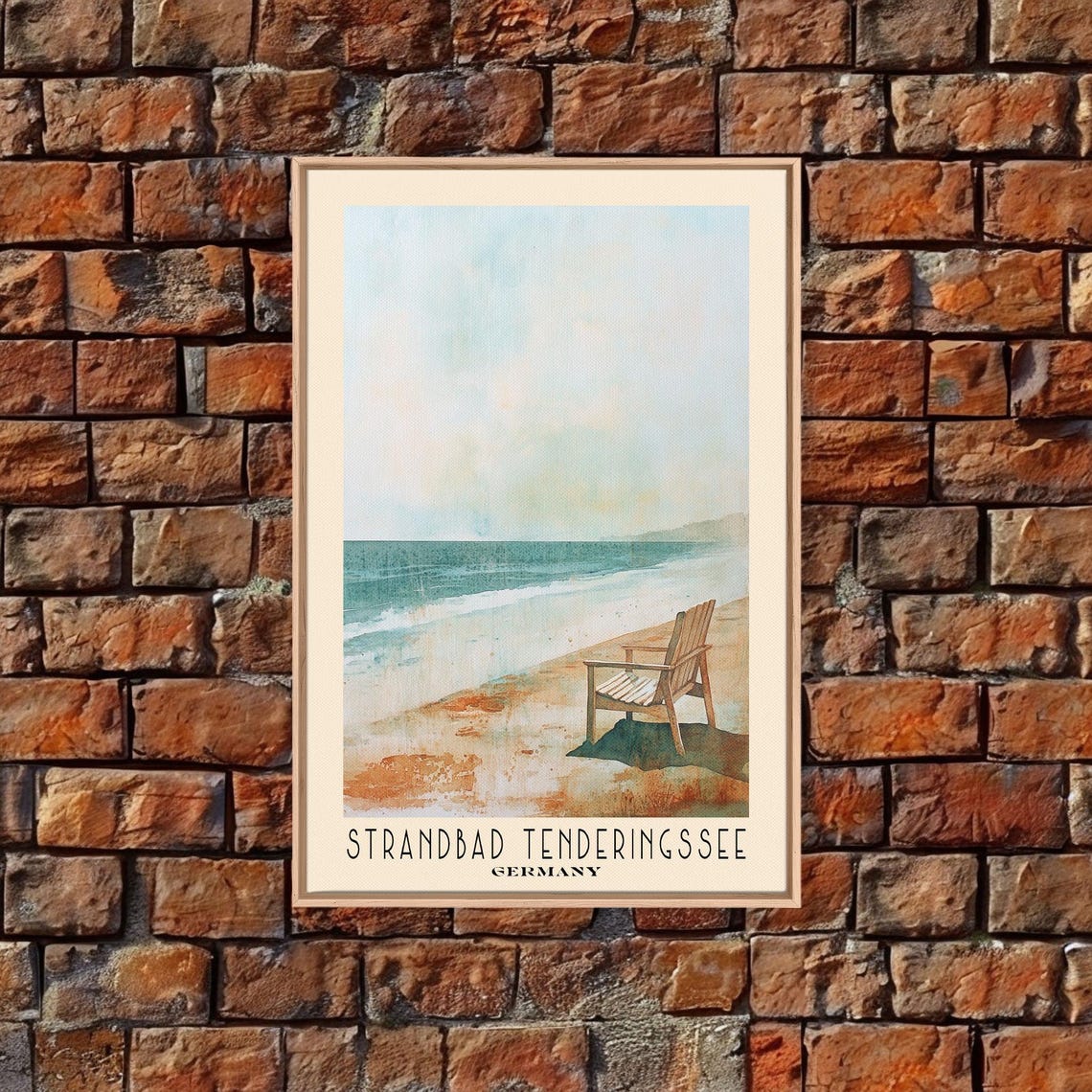 Strandbad Tenderingssee Germany Lone Chair Calm Lake Soft Poster - Image 5