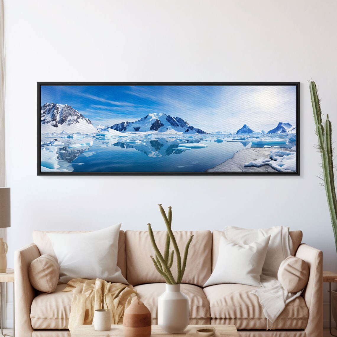 Antarctica Sunset Photography, Winter Decor Art Print