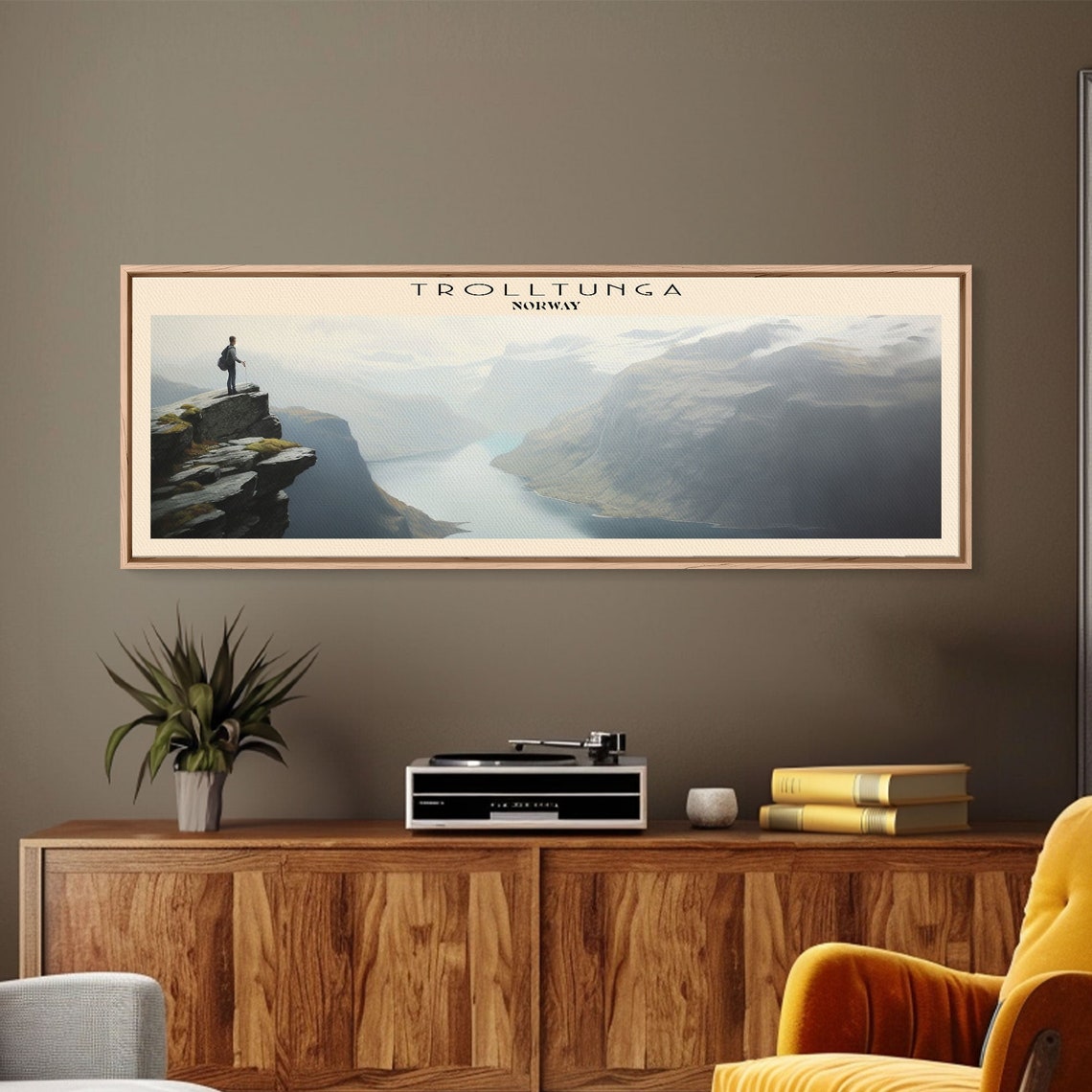 Trolltunga Norway Hiker Cliff Ledge Fjord Mountain Vista Travel Poster - Image 6