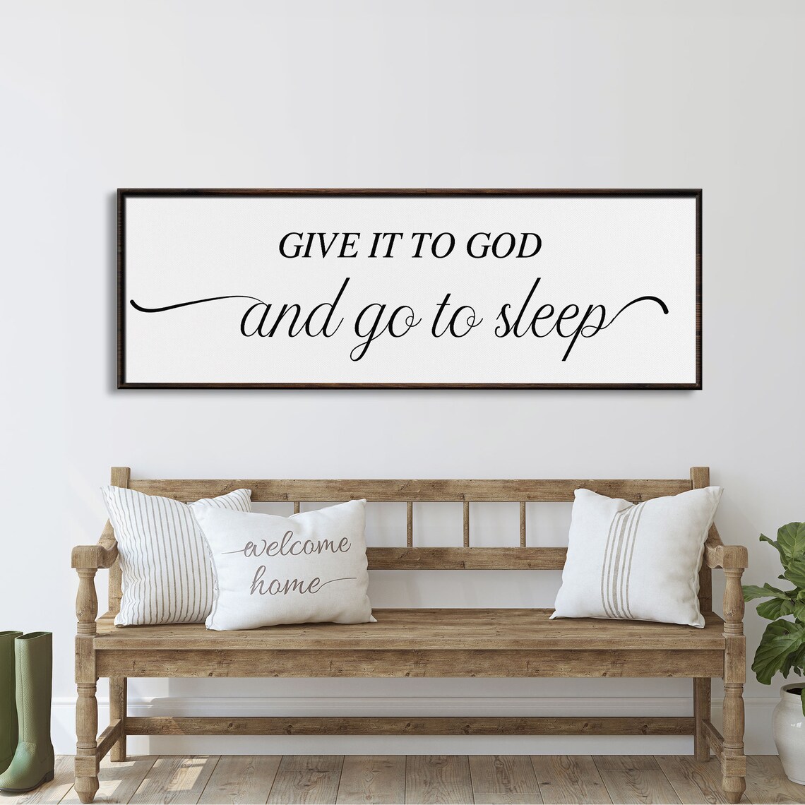 Give It To God And Go To Sleep Bedroom Wall Art Print - Image 2
